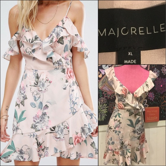 Dresses & Skirts - Majorelle faux wrap pink floral salsa Dress szXL